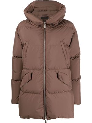 MOORER Callio hooded puffer jacket - Brown
