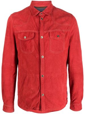 Moorer classic-collar button-down jacket - Red