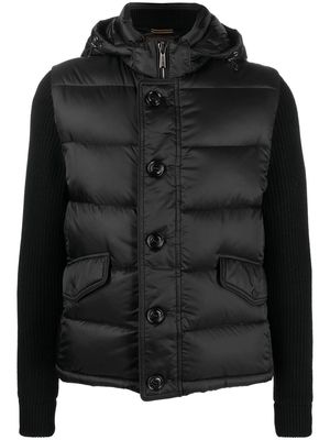 Moorer contrasting-sleeves padded jacket - Black