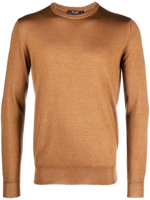 Moorer crew neck knitted jumper - Brown