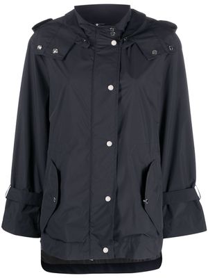 Moorer detachable-hood high-neck jacket - Blue