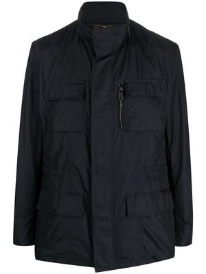 Moorer detachable hood military jacket - Blue