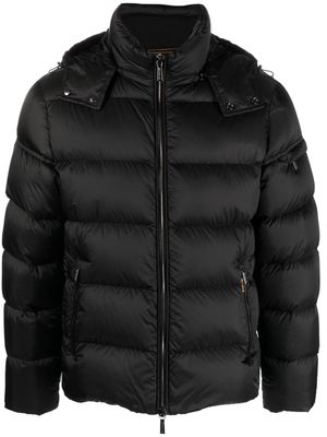 Moorer detachable-hood padded-design jacket - Black