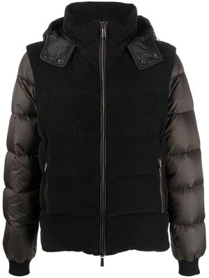 Moorer detachable-sleeve padded jacket - Black