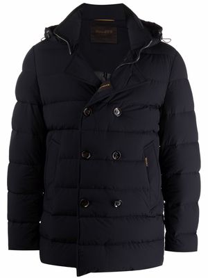 Moorer double-breasted style padded jacket - Blue