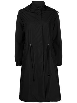 Moorer drawstring hooded parka coat - Black