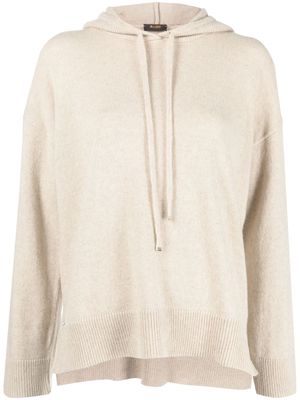 Moorer drop-shoulder hooded cashmere jumper - Neutrals