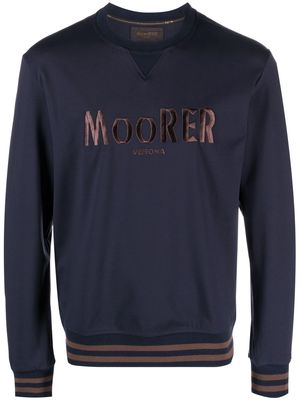 Moorer embroidered-logo sweatshirt - Blue