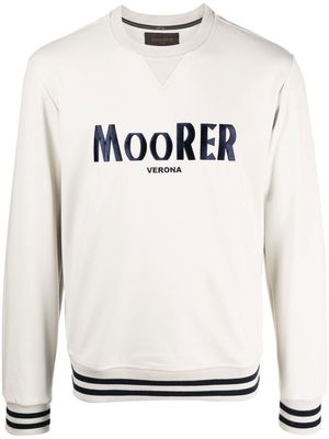 Moorer embroidered-logo sweatshirt - Neutrals