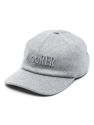 Moorer embroidered-logo virgin-wool cap - Grey