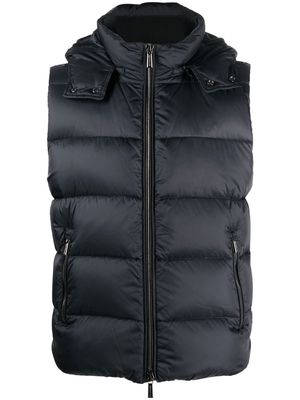 Moorer feather-down hooded gilet - Blue