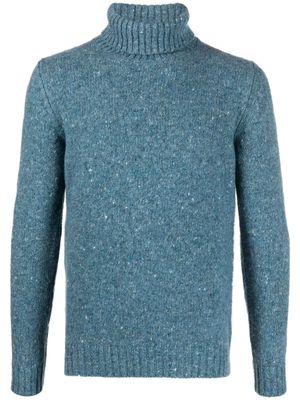 Moorer fine-knit roll-neck jumper - Blue