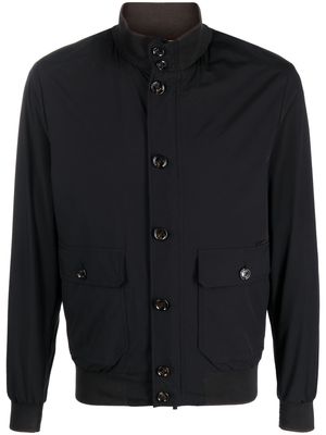 Moorer front button-fastening bomber jacket - Blue