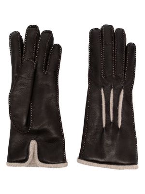 Moorer Guanto nappa-leather gloves - Brown