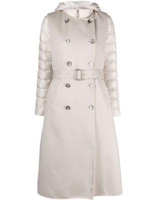 Moorer Harna layered padded coat - Neutrals