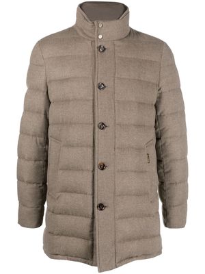Moorer high-neck padded coat - Brown