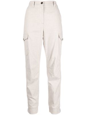 Moorer high-rise slim-fit trousers - Neutrals
