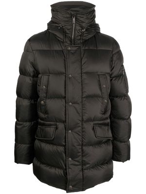 Moorer hooded-collar padded jacket - Black