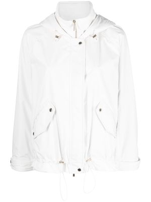 Moorer hooded drawstring jacket - White