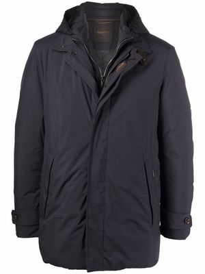 Moorer hooded padded coat - Blue