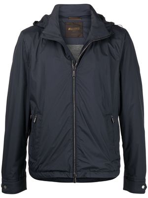 Moorer hooded zip-front jacket - Blue