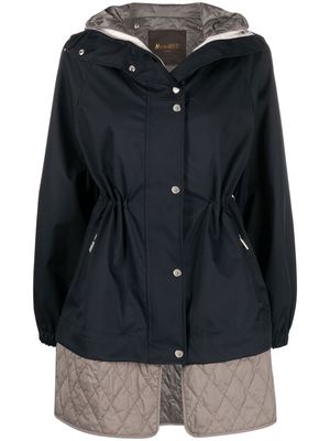 Moorer layered quilted coat - Blue