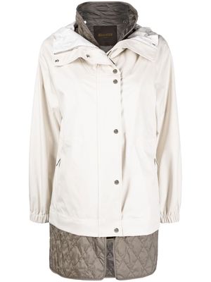 Moorer layered quilted coat - White