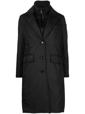 Moorer layered single-breasted coat - Black