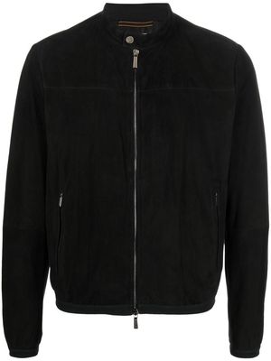 Moorer leather zip-up bomber jacket - Black