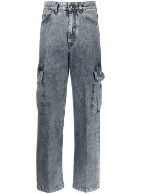 Moorer Lively-101 high-rise cargo jeans - Blue