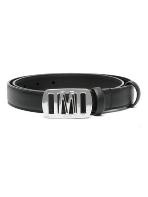 Moorer logo buckle-fastening leather belt - Black