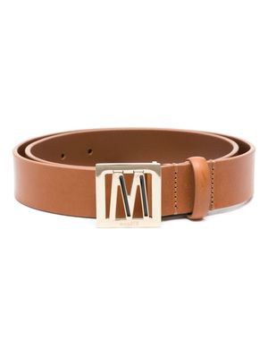 Moorer logo buckle-fastening leather belt - Brown