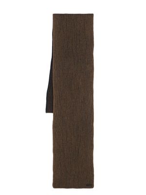 Moorer logo-patch ribbed scarf - Brown