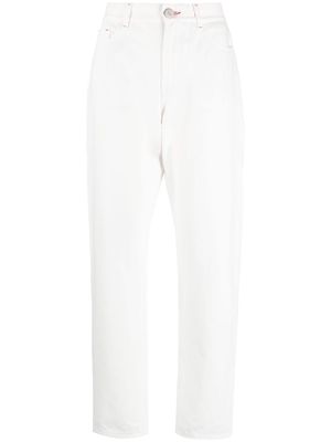 Moorer logo-patch straight-leg jeans - White