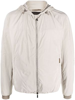 Moorer logo-tag zip-up jacket - Neutrals