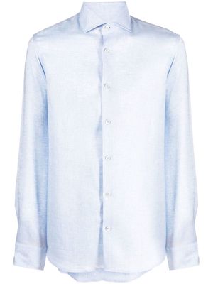 Moorer long-sleeve linen shirt - Blue