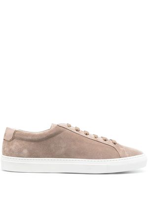 Moorer low lace-up suede sneakers - Grey