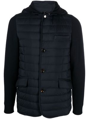 Moorer Massino-S3Z quilted knitted-mix jacket - Blue