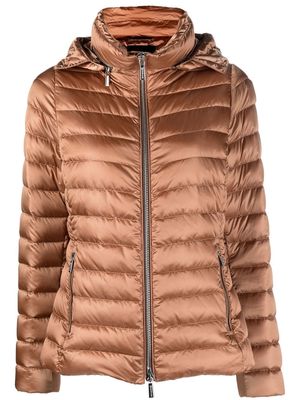 Moorer metallic-finish zip-up puffer jacket - Pink