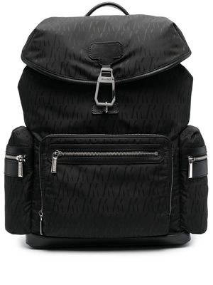 Moorer monogram-print multi-pocket backpack - Black
