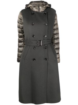 Moorer padded double-breasted coat - Grey