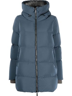 Moorer padded down-feather coat - Blue