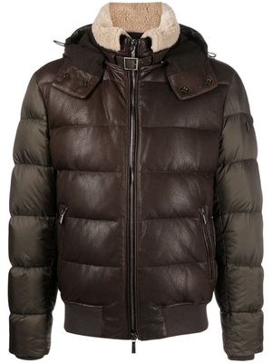 Moorer panelled padded jacket - Brown