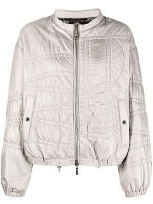 Moorer panelled puffer zip-up jacket - Grey