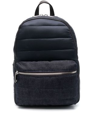 Moorer quilted denim backpack - Blue
