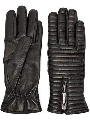 Moorer quilted leather glooves - Black