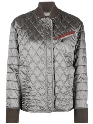Moorer quilted metallic-sheen jacket - Grey