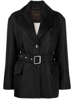 Moorer short belted trench coat - Black