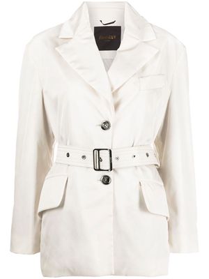 Moorer short belted trench coat - White