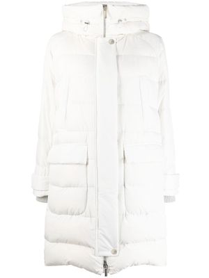 Moorer single-breasted padded coat - White